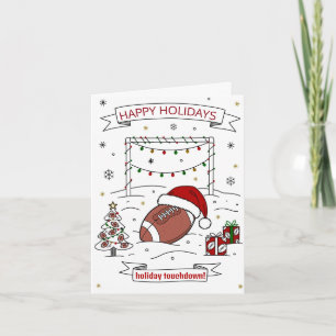 Cartões de Boas Festas de Futebol de Natal com Cha