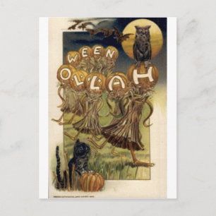 Cartões de Boas Festas de Halloween Vintage Pôster