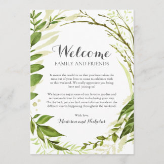 Cartões de Boas-vindas ao Hotel Green Wreath