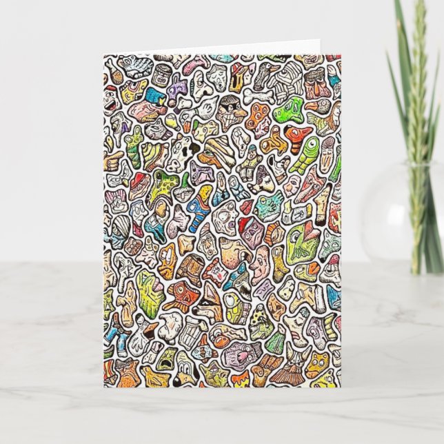 Cartões de Boas Vindas com Rostos de Desenhos Anim (Frente)