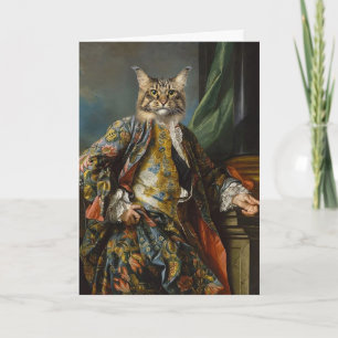 CARTÕES DE BOAS-VINDAS DE ARTE DE GATO VESTINDO RO