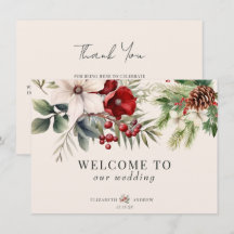 Cartões de Boas-Vindas de Casamento Floral de Inve