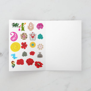 Cartões de Boas-Vindas Dobrados Arte Floral de D