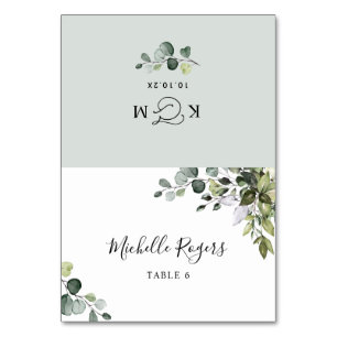 Cartões de Boho Watercolor Greenery Place
