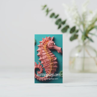 Cartões de Brincos com Padrão de Cavalo-Marinho 3D