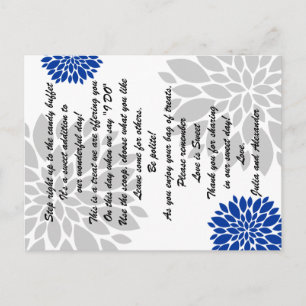 Cartões de Buffet de Burst Floral Floral Real Blue