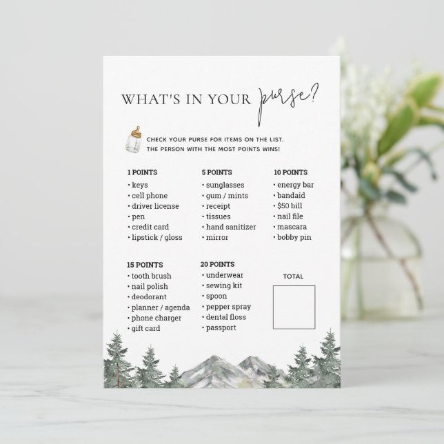 Cartões de caça com Chá de fraldas da Montanha de  (Em pé/Frente)