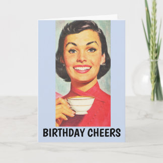 CARTÕES DE CAFÉ DE ANIVERSÁRIO RETRO PARA MULHERES