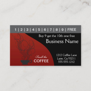 Cartões de café vermelho e preto