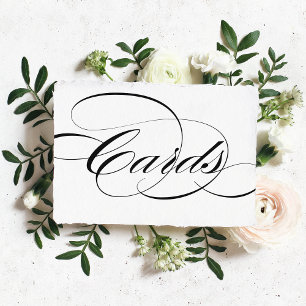 Cartões de Caligrafia Elegante Preta Sinal de Casa