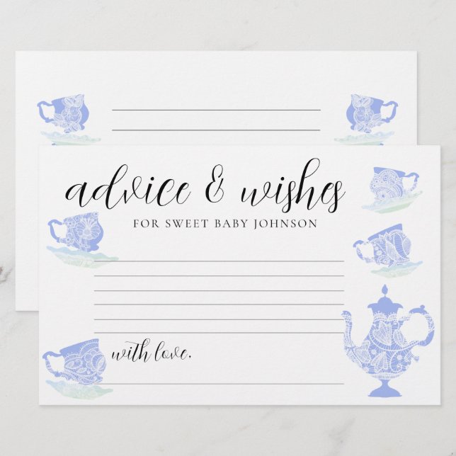 Cartões de cápsula de chá de fraldas Chá China Lac (Frente/Verso)