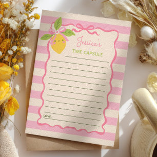 Cartões de Cápsula do Tempo Rosa de Aniversário de