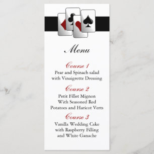 Cartões de cardápio de Las Vegas