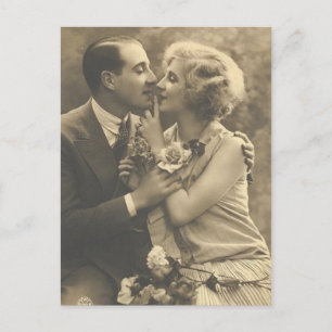 Cartões de Casais Românticos Antigos Vintage, Pres