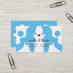 Cartões de Casal de Poodles Charmosos com Coração 