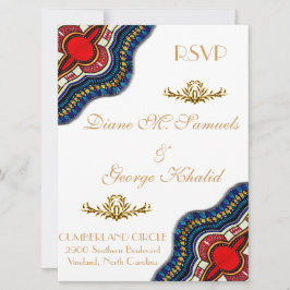 Cartões de casamento africanos étnicos de renda Da