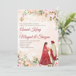 Cartões de casamento Anand Karaj e convites Sikh
