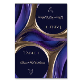 Cartões de Casamento-Aves-Azul-Azul-Roxo Dourado-