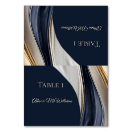 Cartões de casamento - Azul branco Dourado-