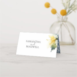 Cartões de Casamento Azul e Amarelo