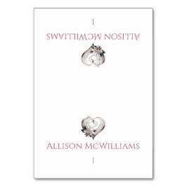 Cartões de Casamento-Coração Rosa Moderno com Flor