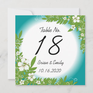 Cartões de casamento customizados para mesa com hi