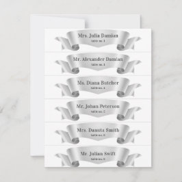 Cartões de Casamento da Faixa da Seda Silver