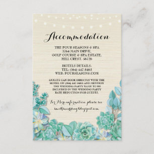 Cartões de casamento da hortelã da acomodação dos