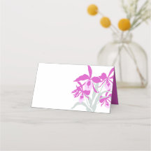Cartões de casamento de cinzas roxas de orquídea g