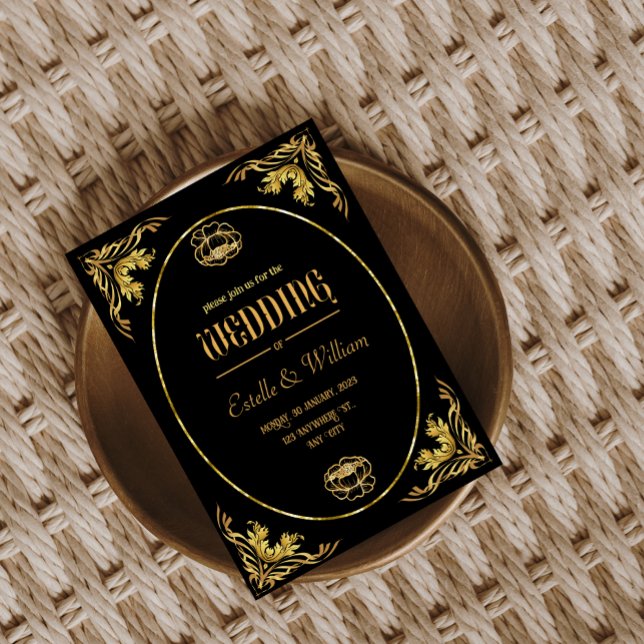 Cartões de Casamento de Convite Elegante de Luxo (Criador carregado)