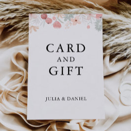 Cartões de Casamento de Flores Selvagens e Sinal d