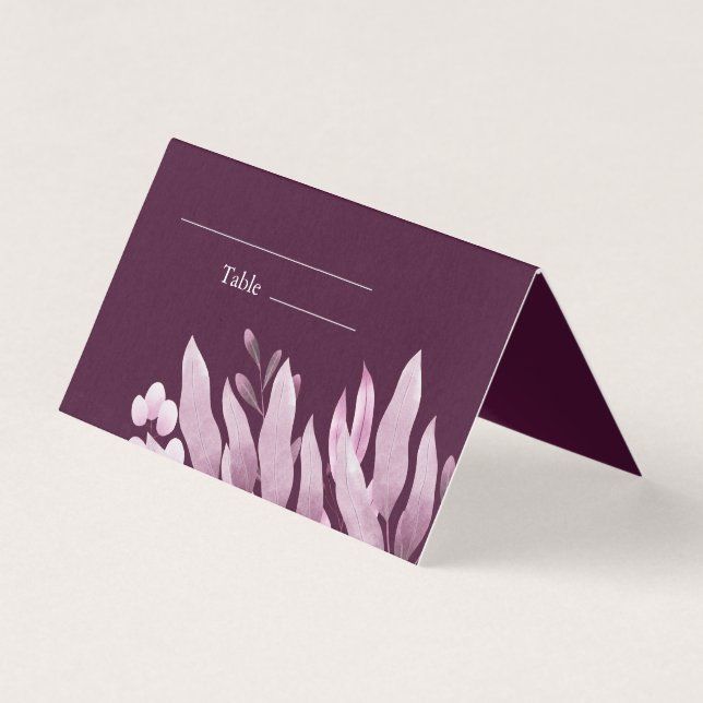 Cartões de Casamento de Grandes Folhas da Burgundi (Frente)