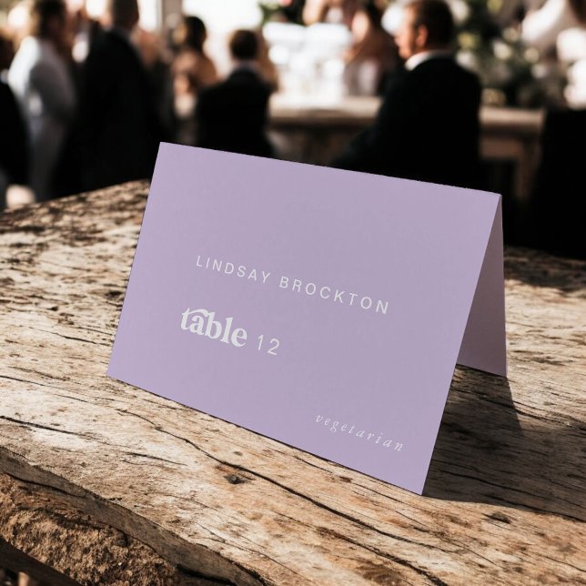 Cartões de Casamento de Lavanda de Verão (Retro Summer Lavender Name Wedding Place Cards)