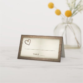 Cartões De Casamento De Madeira, Burlap E Twine