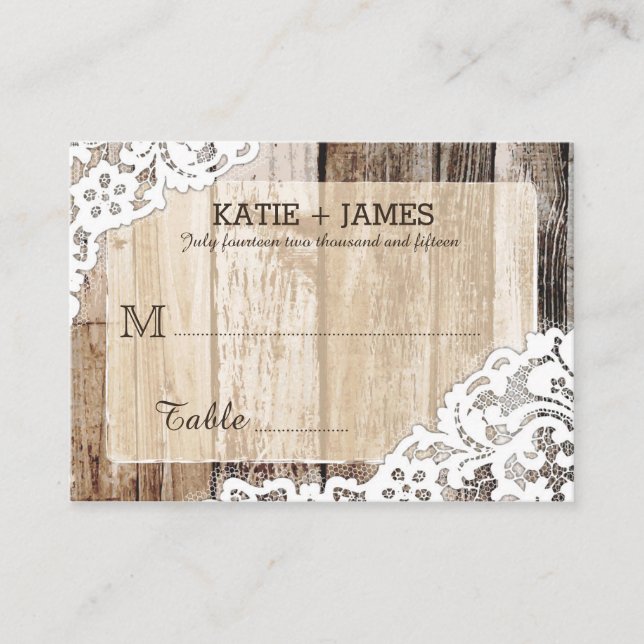 Cartões de Casamento de Madeira e Raça (Frente)