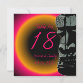 Cartões de casamento de mesa de cabeça de tiki lar