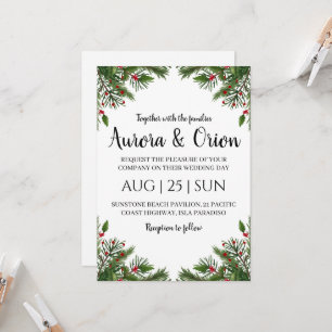 cartões de casamento de natal com tipografia elega