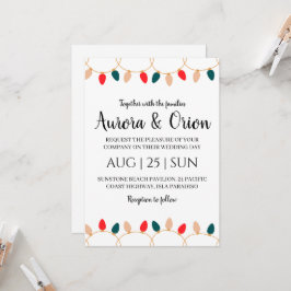 cartões de casamento de natal com tipografia elega