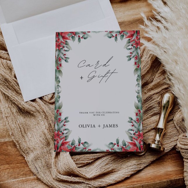 Cartões de Casamento de Natal e Sinal de Ofertas, (Christmas Wedding Cards and Gifts Sign,)