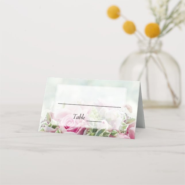 Cartões de Casamento de Rosas Rosa (Frente)