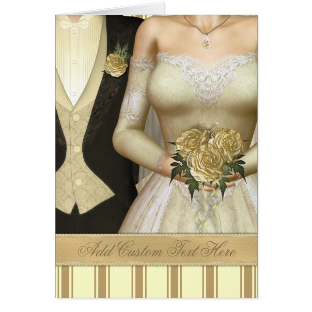 Cartões de casamento dos noivos (marfim) (Frente)