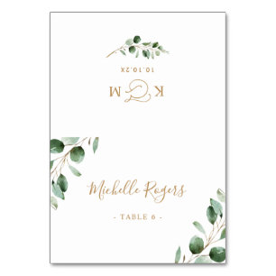 Cartões de Casamento Dourado Eucalyptus Greenery