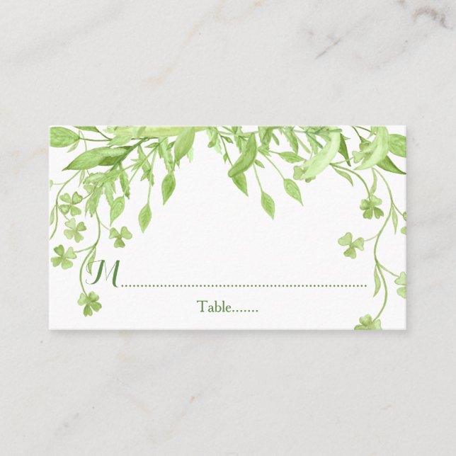 Cartões de Casamento Floral de Clover Greenery (Frente)
