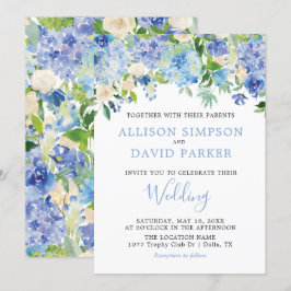 Cartões De Casamento Floral De Hydrangeas De Água 