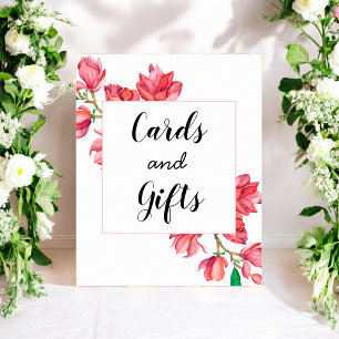 Cartões de Casamento Floral e Presentes Poster Bra