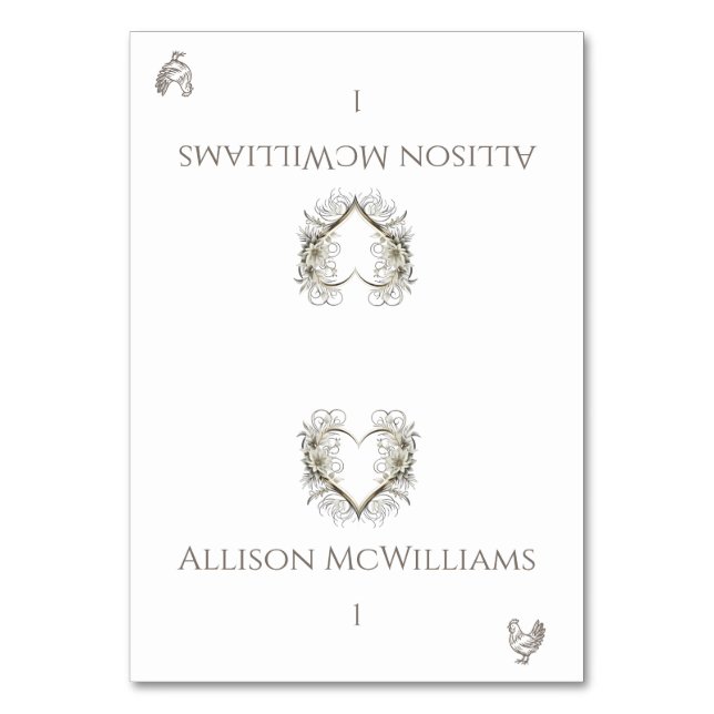 Cartões de Casamento-Flores de Ícones de Frango (Frente)