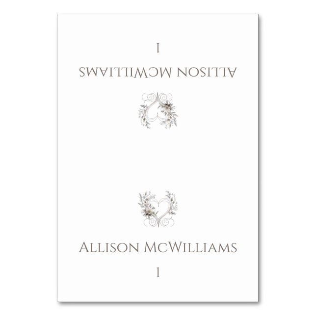 Cartões de Casamento — Flores Modernas com Coração (Frente)