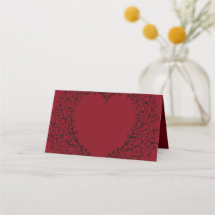 Cartões de Casamento Gótico de Coração Vermelho e