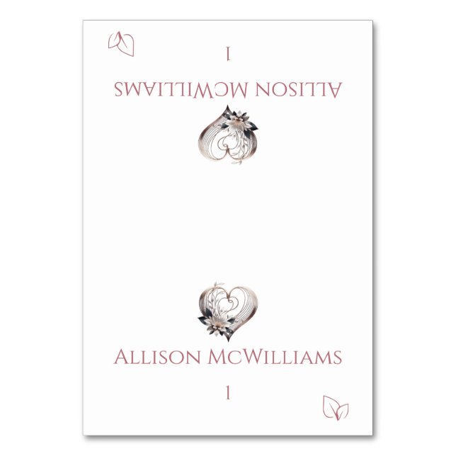 Cartões de Casamento - Ícone Coração Rosa-Vegetari (Frente)