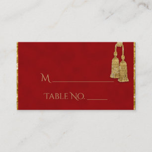 Cartões de Casamento Indiano de Tassel Vermelho e